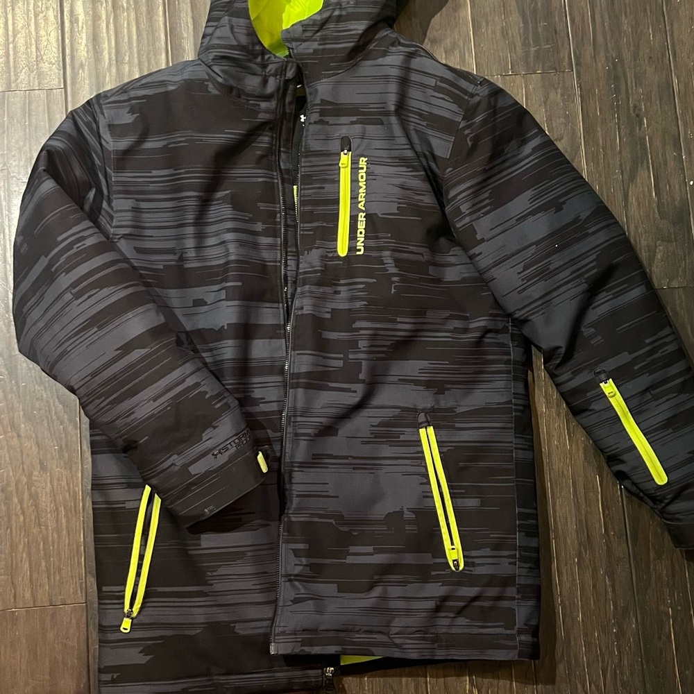 Under Armour Black and Neon Yellow Jacket